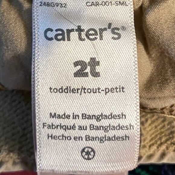 Carters Tan Pants Size 2T Cotton Drawstring Waist - Picture 4 of 4